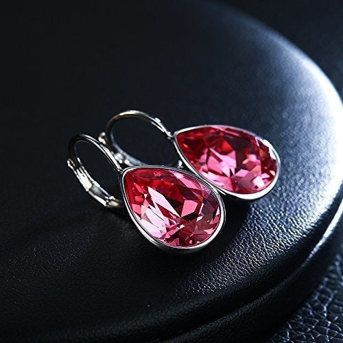 Pendientes de aro Belleza Elegante Cristales de gota de agua