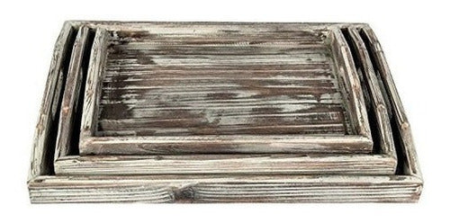 Bandejas Para Desayuno Con Nidos De Madera