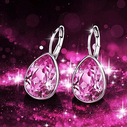 Pendientes de aro Belleza Elegante Cristales de gota de agua