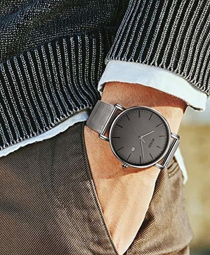 Burei Moda Hombre Reloj De Pulsera Minimalista Analógico