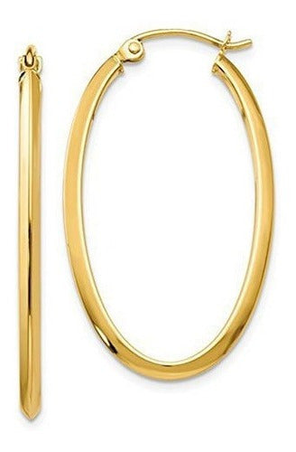 Pendientes De Aro De Oro Amarillo De 14 Quilates Con Tubo