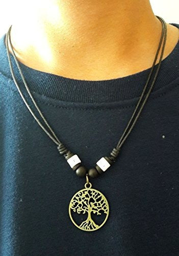 Celtic Tree Of Life Colgante De Collar De Madera Con Cuentas