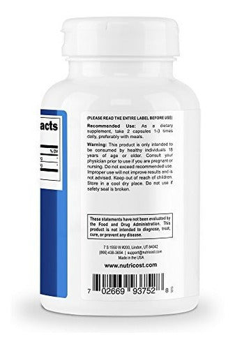 Nutricost Quercetin 800mg, 120 Cápsulas Con Bromelina