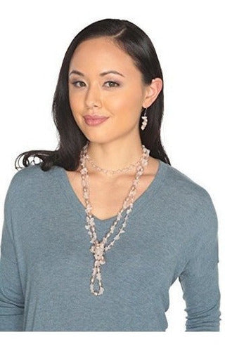 Collar De Perlas De Cuarzo Rosa