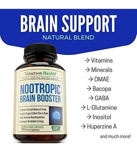 Suplemento sin OGM con GABA, DMAE, Bacopa, Vitaminas