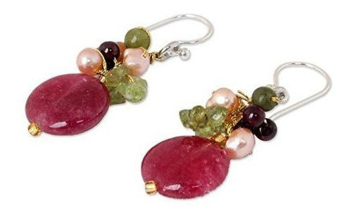 Pendientes De Racimo De Plata Esterlina Con Perlas