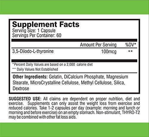 Quemador de grasa sin estimulantes de tiroides Thyro-t2 de Biocor Nutrition