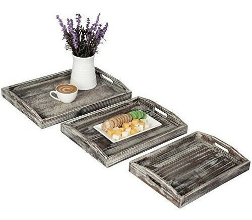Bandejas Para Desayuno Con Nidos De Madera