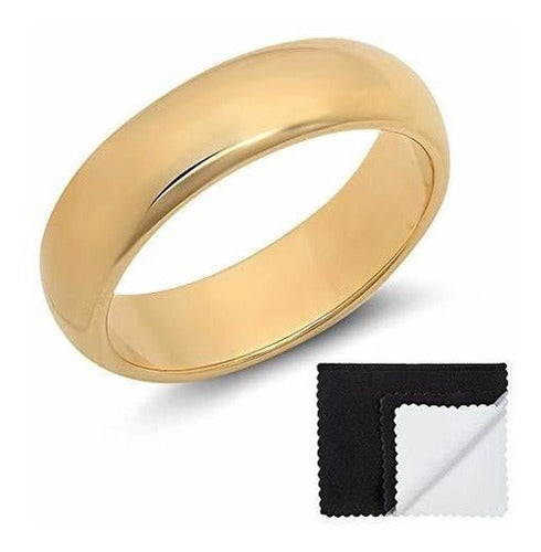 Oro Amarillo Plateado Pesado Anillo