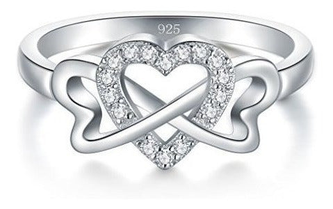 Anillo De Plata De Ley 925, Boruo Alto Polaco Cubic