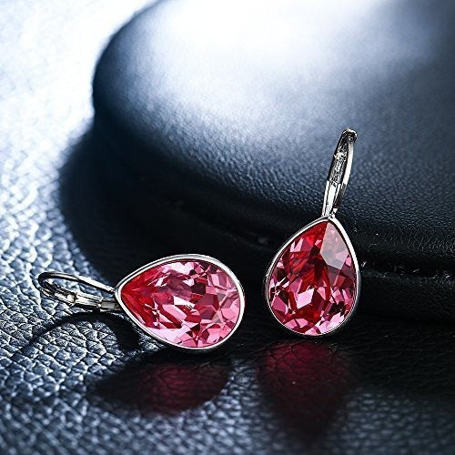 Pendientes de aro Belleza Elegante Cristales de gota de agua