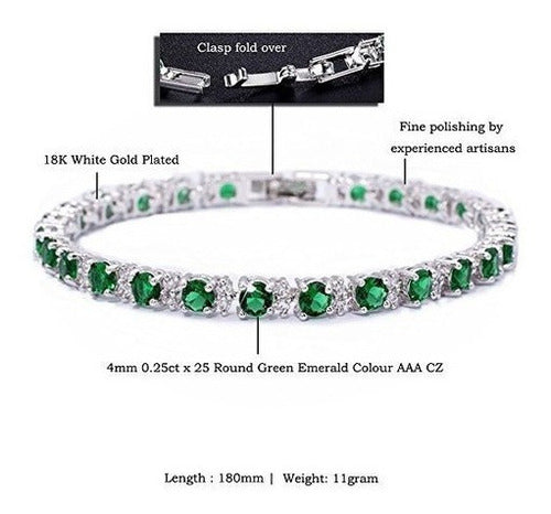 Rizilia Ronda Simulada Verde Esmeralda Y Blanco Cubic