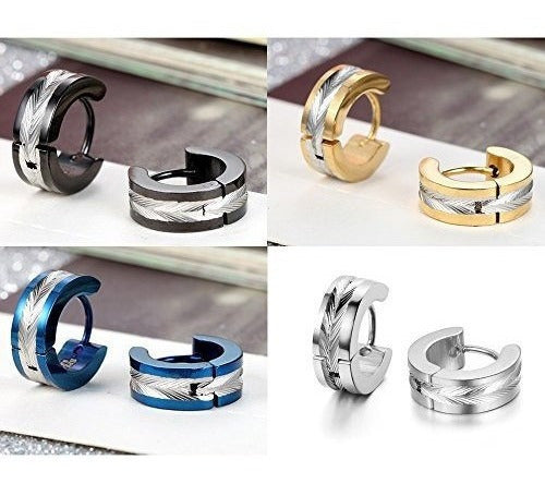 Juego de aretes con bisagras de aro pequeño para hombre