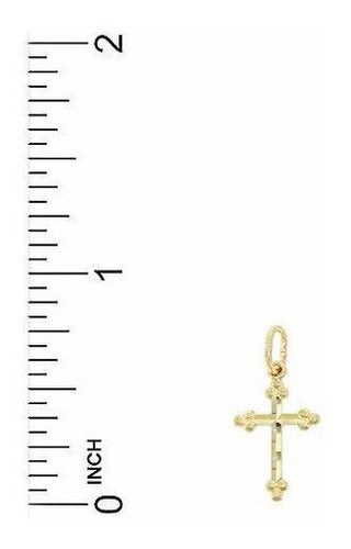 Charm America - Cruz De Oro Con Corte De Diamante Para Bebé