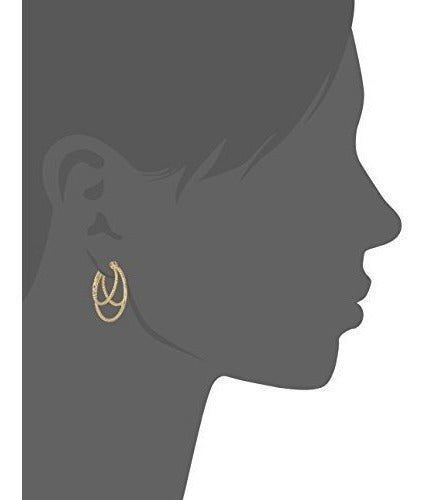 Napier Gold-tone Double Clickit Hoop Pendientes