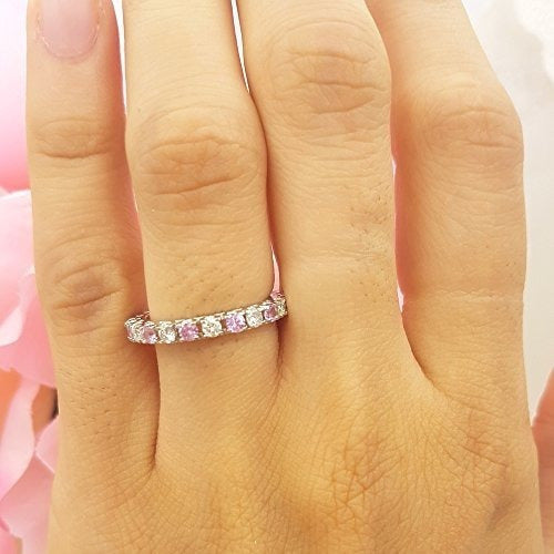 Sortija De Boda De Oro Blanco De 14 Quilates (14k)