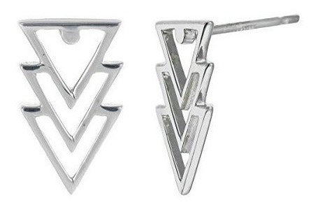 Boma Jewelry Pendientes Geométricos De Triángulo De Plata