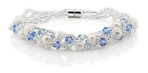 Perla De Agua Dulce Cultivada Blanca De 17 Pulgadas Y Collar