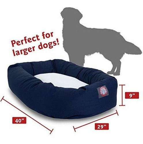 Cama Para Perros Blue & Sherpa Bagel De 40 Pulgadas