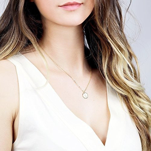 Collar Inicial De Oro De Disco