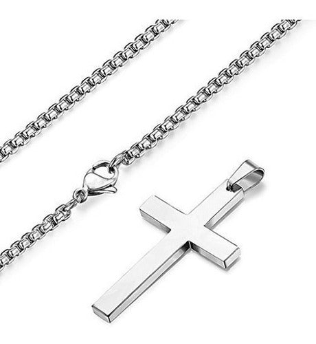Collar Colgante Cruzado De Acero De Titanio Fusamk Fashion
