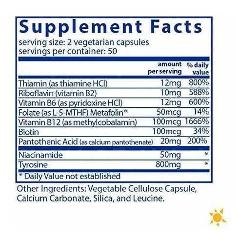 Nutrientes Vitales - Tirosina Y B-vitaminas - Fórmula De La