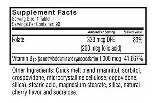 Celebre Vitaminas B12 Sublingual - Cereza - Cuenta 90