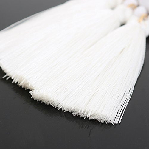 Pendiente Colgante Con Forma De Flecos Y Cuentas Bohemias De