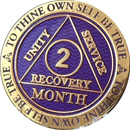 2 Meses De Medallón Aa Reflex, Chapado En Oro Púrpura