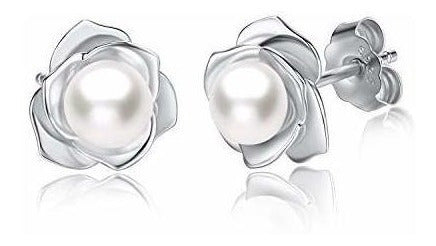 Pendientes De Perlas Cultivadas De Agua Dulce De Plata