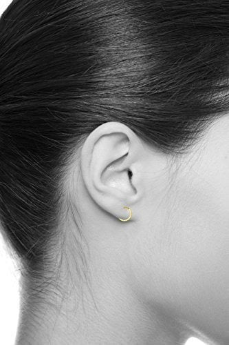Pendientes de aro 14k oro amarillo 2 mm de espesor