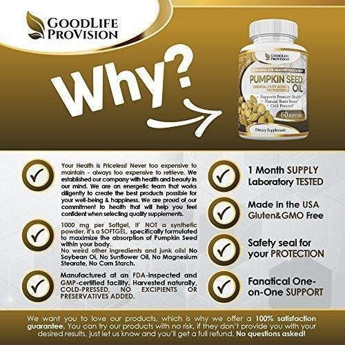 Aceite De Semilla De Calabaza - Extracción Pura De 1000 Mg