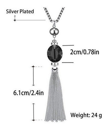 Collar de cadena colgante cristal transparente para mujer