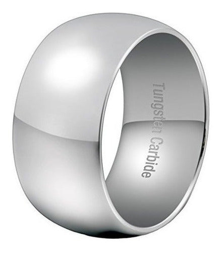 Anillo de carburo de tungsteno plateado clásico para hombre