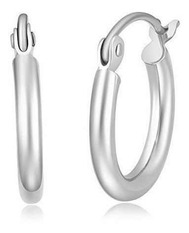 Pendientes De Aro Con Bisagras De 14 Mm De Oro Blanco De 2