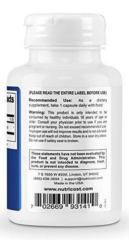 Nutricost Coq10 100 Mg, 120 Cápsulas Vegetarianas, 120