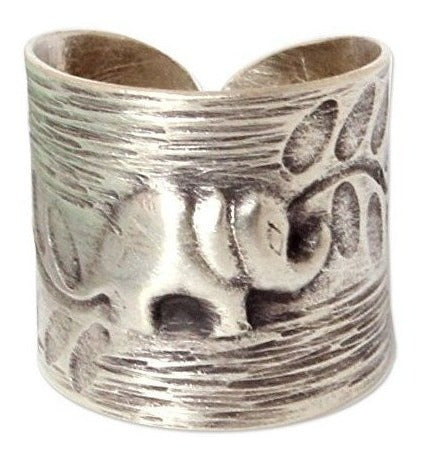 Novica .925 Anillo De Envoltura Temática De Animales De