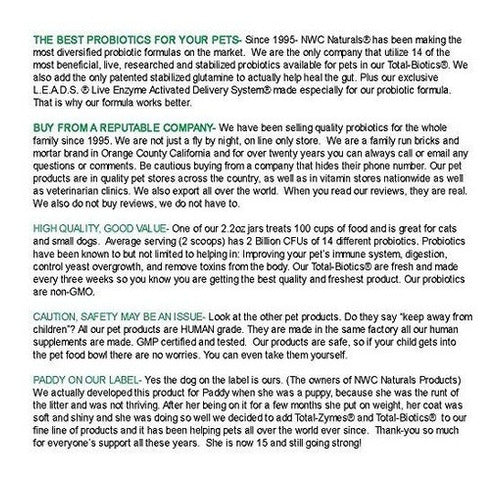 Nwc Naturals- Total-biotics - Probióticos Para Caninos