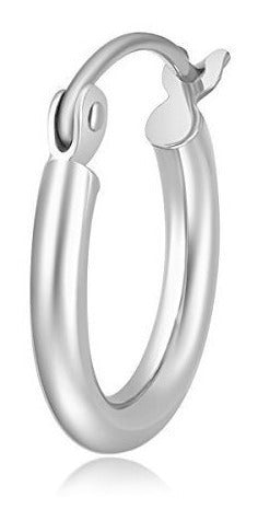 Pendientes De Aro Con Bisagras De 14 Mm De Oro Blanco De 2