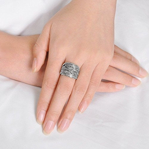 Anillo Entrelazado De Plata Para Mujer