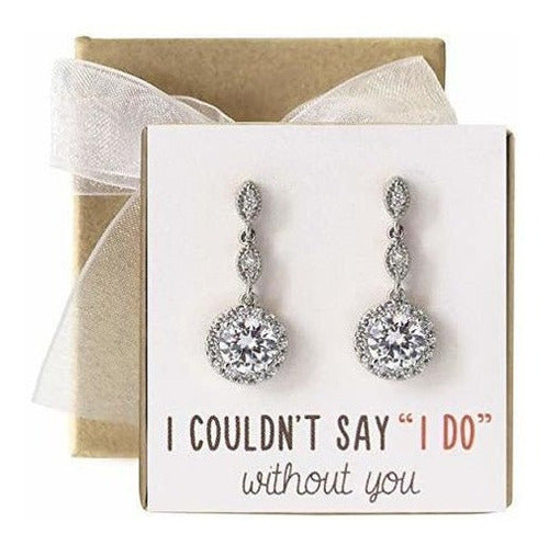 Pendientes De La Boda De Las Damas De Honor En Plata