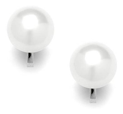 Pendientes Con Clip De Perlas Blancas De Agua Dulce Mariell