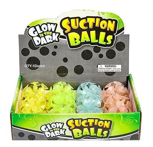Pelota Ventosa que brilla en la oscuridad (paquete de 12)