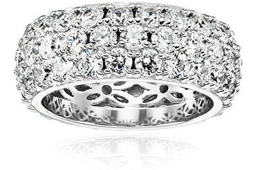 Anillo Plateado De Plata con Baño De Platino