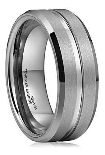 Anillo Clásico 8 Mm De Alto Polaco acabado Mate