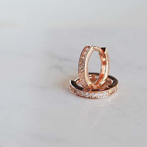 Pendientes de aro pequeños para mujeres chapado en oro 14k