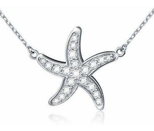 Athenaa S925 Collar De Estrella De Mar Colgante De Estrella