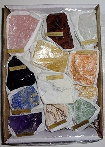 Juego de 12 gemas de cristal curativo de primera calidad