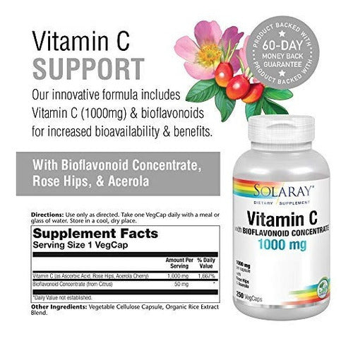 Solaray Vitamina C Con Rose Hips, Acerola