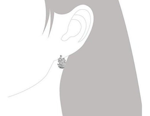 Pendientes de aro de Plumeria de plata esterlina de 7 mm